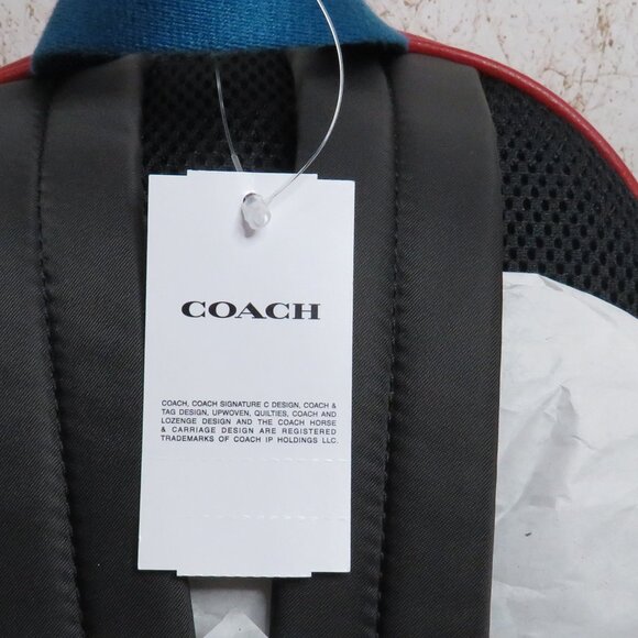 Coach Colorblock Leather Court Backpack (Blue Jay) - Picture 6 of 6